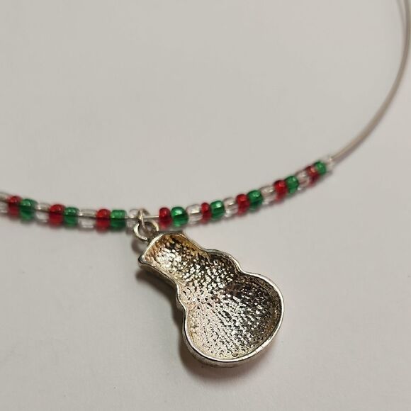 Festive Snowman Beaded Pendant Necklace - Picture 2 of 3